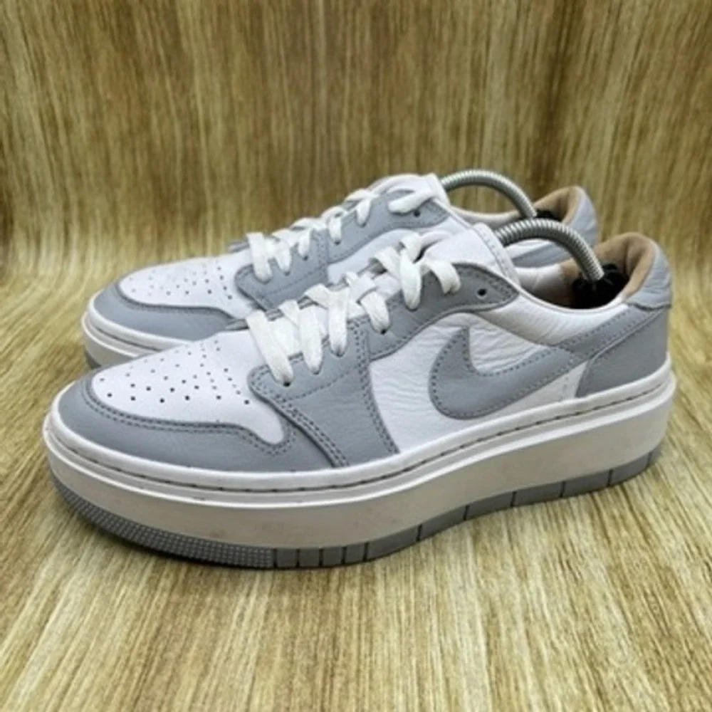 Nike Jordan 1 Elevate Low Women's Size 8 White Wolf Grey‎ Platform Sneakers